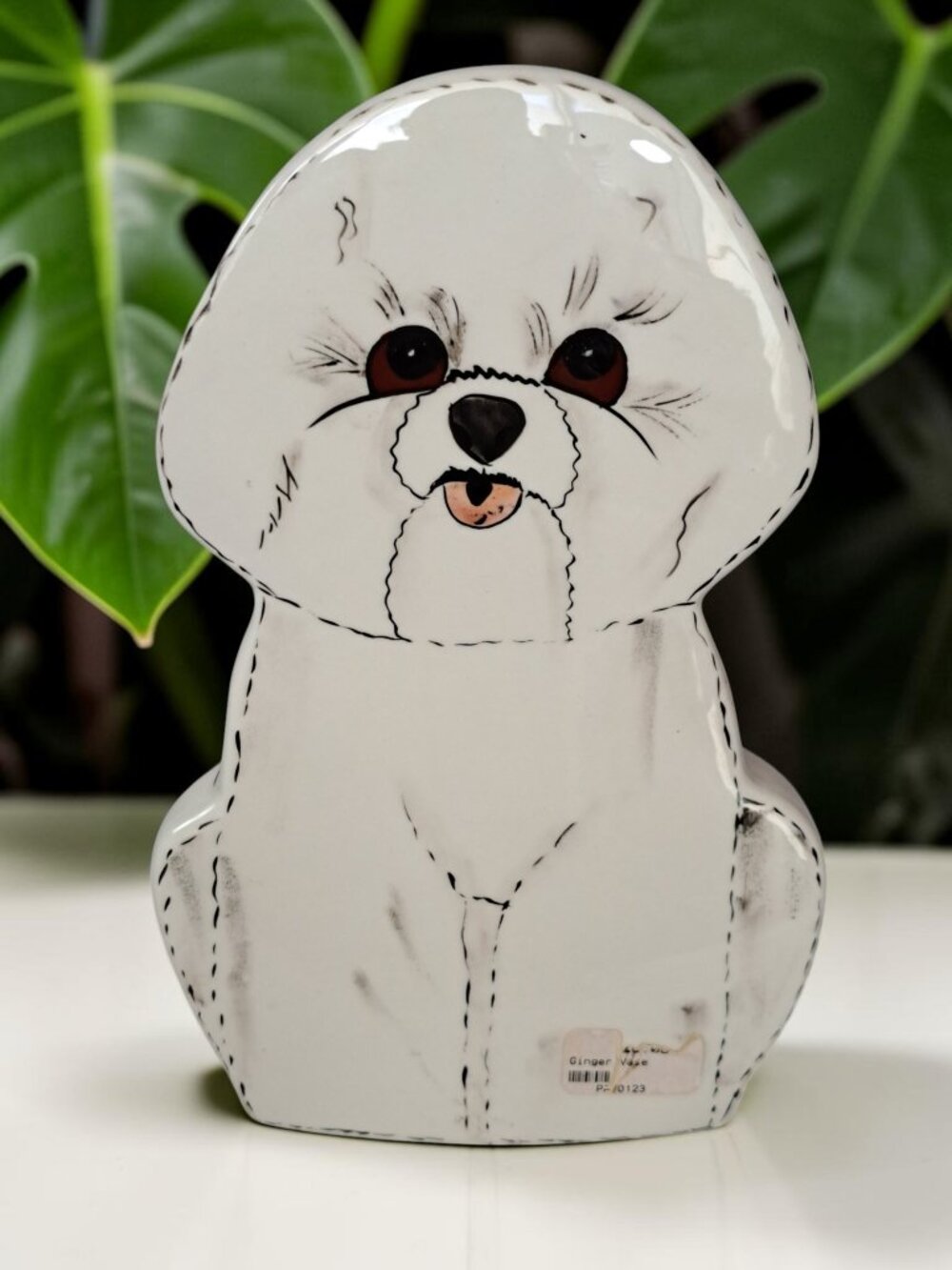 2010 Nina Lyman Ceramic Dog Vase "Dogs By Nina": Rescue Me Now, Ginger